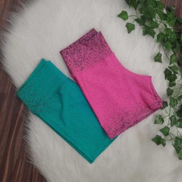 Imagem de Kit 3 shorts Degrade + Liso Tendência Academia - bella fitness, Verde,