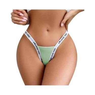 Imagem de Lingerie Feminina Sexy E Respirável Com Estampa De Letras, Tanga Com D