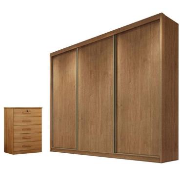 Imagem de Guarda Roupa Casal Medelim e Gaveteiro Suiça Cumaru 23 - Novo Horizonte