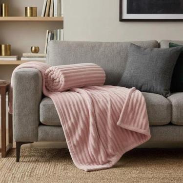 Imagem de Manta Casal Microfibra Canelada Soft 2,00m X 1,80m Cobertor Macio Avel