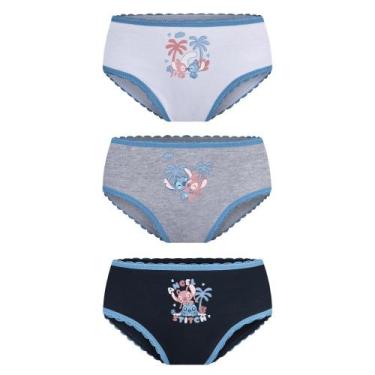 Imagem de Kit 3 Calcinha Infantil Lobinha Lilo And Stitch 18203-089, Sortido 091