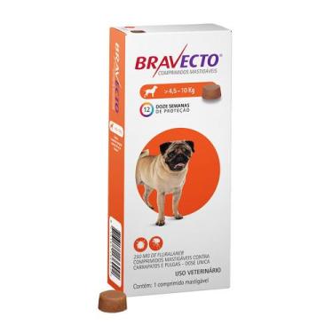 Imagem de Antipulgas e Carrapatos MSD Bravecto Cães 4,5 até 10kg 250mg - afg