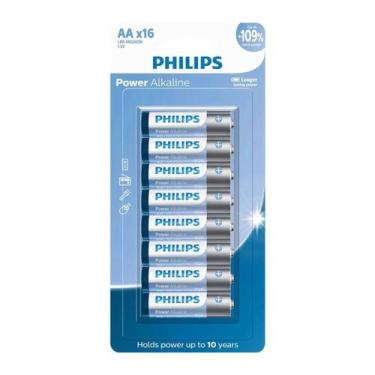 Imagem de Pilha Alcalina AA Philips Com 16 Unidades