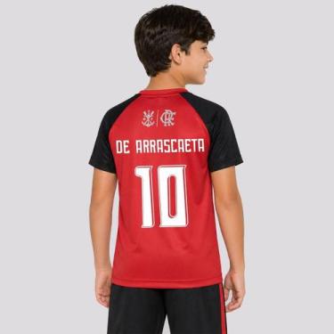 Imagem de Camisa Flamengo Principia Juvenil Preta e Vermelha 10 De Arrascaeta - 