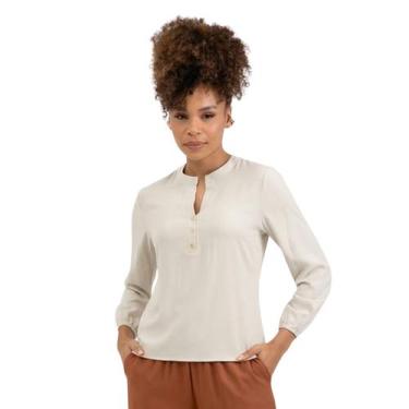 Imagem de Blusa Feminina Cativa Manga Longa em Viscose, Off white, G