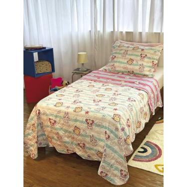 Imagem de Cobreleito Dupla Face Solteiro Estampado Kids - 1,60m x 2,20m - Lepper