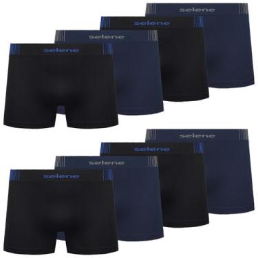 Imagem de Kit 8 Cueca Boxer Selene Infantil Design Moderno Sem costura - M, Pret