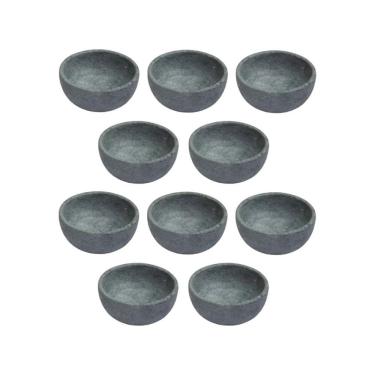 Imagem de Kit 10 Cumbuca Pedra Sabao Tigela Bowl para Caldo e Sopa 500ML Conservacao Termica Cinza Industria Sao Jose