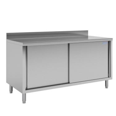 Imagem de Balcão de Encosto em Aco Inox com Portas de Correr 1500x700mm Tampo Reforcado em MDF Ultra Tramontina