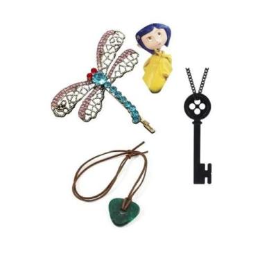 Imagem de Kit Presilha Libelula E Colares Coraline Itens Do Filme - Acessórios C