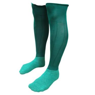 Imagem de Meião De Futebol Delfia Adulto Kit com 12 Pares, Verde cipreste, Único