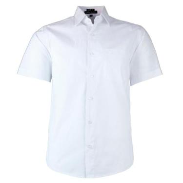 Imagem de Camisa Social Masculina Amil Clássica Manga Curta Com Bolso 100% Algod