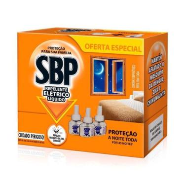 Imagem de Repelente Elétrico Líquido SBP 45 Noites com 3 Refis 35ml Cada Oferta 
