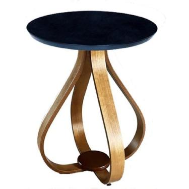 Imagem de Mesa Lateral Bella 50x60cm (Pé Cebola) Vidro Preto - L C MARQUES