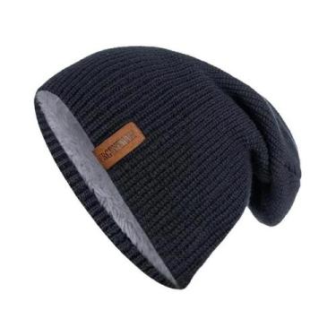 Imagem de Gorro De Inverno Unissex Forrado Com Pelúcia, Tricotado, Quente, Boné 