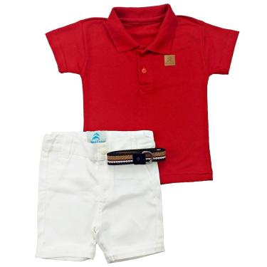 blusa polo vermelha infantil