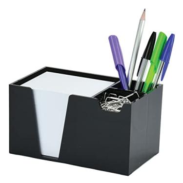 Imagem de Organizador de Mesa Porta Lápis Clip Papel Lembrete (Papel Branco Incluso), Acrimet, (Cor Preto)