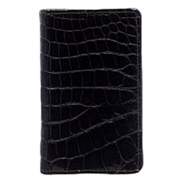 Imagem de Ferrini Porta-cartões de visita com compartimentos de jacaré 10 x 6 cm, preto, ABCC