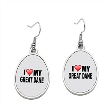 Imagem de Brinco I Love My Great Dane - Brincos com pingente para meninas - Presente de festa de aniversário dos namorados