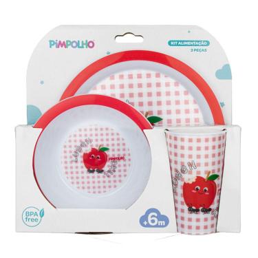 Imagem de Kit Alimentação Para Bebê 3 Peças Melancia Pimpolho 93401