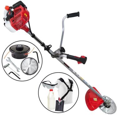 Imagem de Roçadeira Profissional Premium Kawashima KW2600L 25.4cc 25mm Robusta Com Guidão e Cabeçote de Fio Nylon