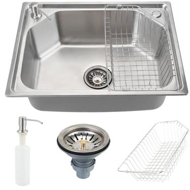 Imagem de Cuba Para Cozinha Gourmet Pia Aço Inox Com Acessórios Guarani Pingoo.casa