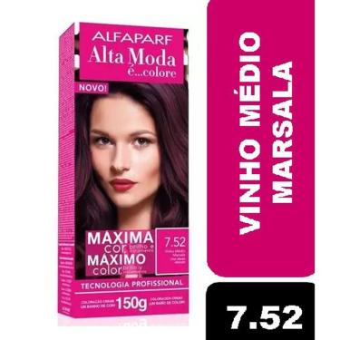Imagem de Tintura Alta Moda Kit Color 7.52 Vinho Medio Marsala 150G