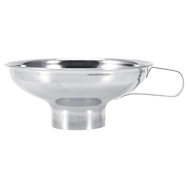 Imagem de frascos de conserva de boca larga de aço inoxidável de com alça de ferramentas de cozinha,Funil de aço inoxidável, conjunto de funil grande para transferência de alimentos(large)