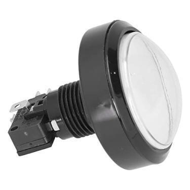 Imagem de Hilitand Botão do jogo, botão de interruptor de 60 mm grande convexo com luz LED, para console de jogos de máquina de guindaste (branco)