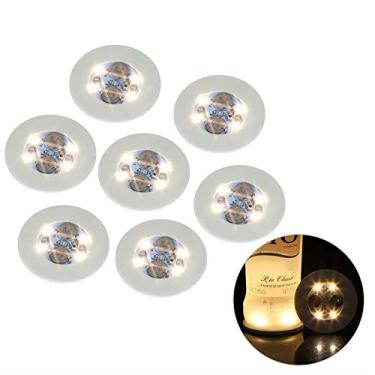 Imagem de Porta-copos de bar, luz de LED para garrafa, glorificador de garrafa, adesivos de LED para garrafas de vinho, suporte de copo de luz perfeita para festas de casamento em boates, Warm white