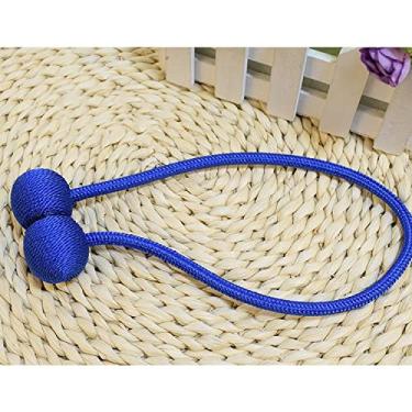 Imagem de Grampo de cortina de bola de pérola magnética, alça magnética com gancho de fecho, haste de cortina, acessórios de cortina, decoração de casa, t0209, azul, 1 peça