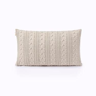 Imagem de Capa de Almofada Rinzeira Trico 50x30cm Sala Sofa Cama Tricot Berlim