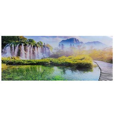 Imagem de Cartaz de fundo do aquário PVC Forest & Waterfall 122x50 cm / 48,0x19,6 polegadas adesivo fundo subaquático Aquário paisagem adesivo Poster para tanque de peixes e aquário