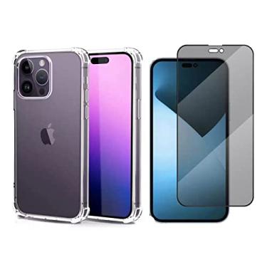Imagem de Kit Capinha Compatível Celular iPhone 14 e Película Privacidade Anti Spy (iPhone 14 Pro Max)