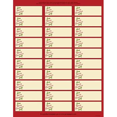 Imagem de Great Papers! Pacote de presente Pacote de presente 30 etiquetas de endereço 5 folhas/150 etiquetas, 2,5 x 6,7 cm (2014072)