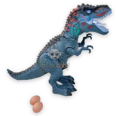Imagem de Dinossauro Rex Com 02 Ovinhos Anda Mexe A Cabeça Luz E Som - Dm Toys