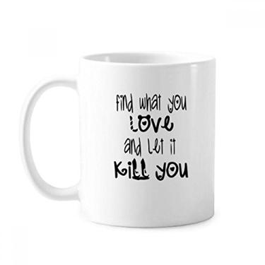 Imagem de Design de palavras em inglês Caneca Love And Kill cerâmica xícara de porcelana de café louça