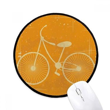 Imagem de Mouse pad com ilustração esportiva de bicicleta, estampa amarela, tapete redondo para computador