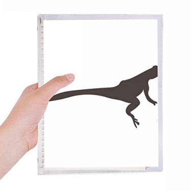 Imagem de Caderno de retrato de animal de lagarto preto, diário de folhas soltas recarregável, papelaria