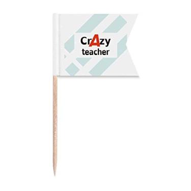 Imagem de Bandeiras de palito de dente Brief Best Cool Teacher Occupation para marcação de bolo de festa, prato de queijo