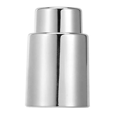 Imagem de Método de armazenamento NoAir Rolha de vinho de aço inoxidável escovado Rolha de garrafa de vinho tinto Rolha de garrafa de vinho a vácuo de aço inoxidável selador de preservação de champanhe para uso em festas em bares