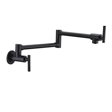 Imagem de Bica dobrável giratória de alavanca única para banheiro Torneira de cozinha para montagem na parede Torneira para pia de água fria Cromado/preto/níquel escovado/dourado, C1