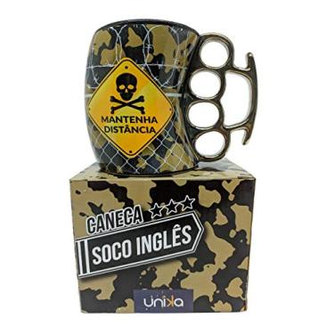 Imagem de CANECA SOCO INGLÊS CAMUFLADA MANTENHA DISTÂNCIA- UNIKA