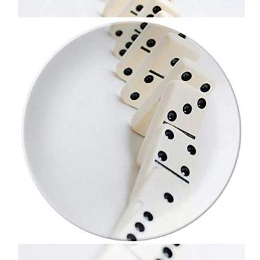 Imagem de Pai Gow Domino Gambling Photo Plate Decorativa Porcelana Salver Prato de Jantar