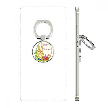 Imagem de Suporte para celular Happy Easter Coelhinho amarelo criança cultura ovo suporte alça ajustável