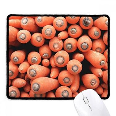 Imagem de Mouse pad para fotografia de cenouras vagáveis frescas com borda costurada, tapete de borracha para jogos