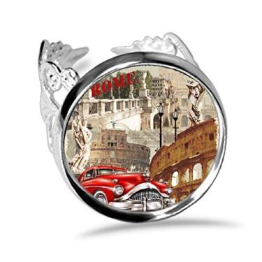 Imagem de DIYthinker Anel de noivado com estampa nacional da Itália e Roma