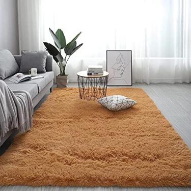Imagem de jia cool Tapetes de pelúcia super macios, tapetes macios, tapetes de pelúcia modernos para sala de estar, quarto, quarto de crianças, quarto de bebê, decoração de casa, tapete retangular felpudo, durável, antiderrapante, 100 x 190 cm, cáqui
