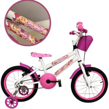 Imagem de Bicicleta Infantil Aro 16 Feminina Com Rodinhas Barbie Rosa - Happy Bi