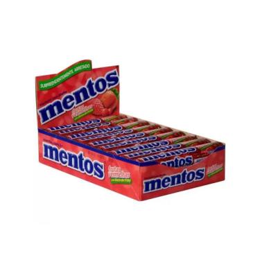 Imagem de Bala Drops Mentos Stick Frutas Vermelhas 37,5g C/16 Unid